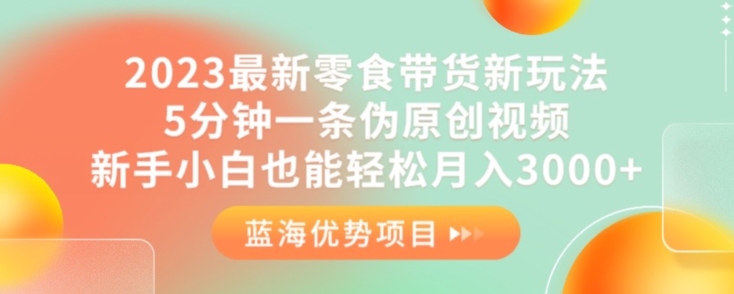2023最新零食带货新玩法，5分钟一条伪原创视频，新手小白也能轻松月入3000+【揭秘】-火山资源库
