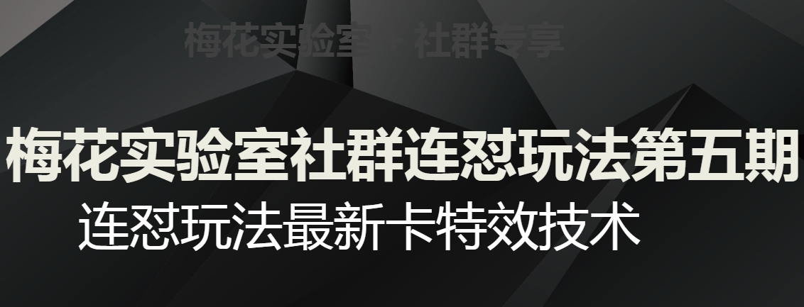 梅花实验室社群连怼玩法第五期，视频号连怼玩法最新卡特效技术-火山资源库