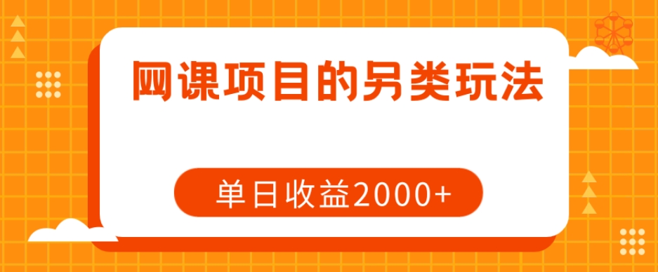 网课项目的另类玩法，单日收益2000+【揭秘】-火山资源库
