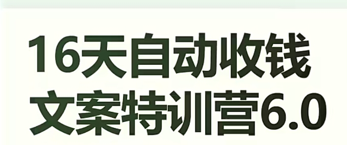 16天自动收钱文案特训营6.0，学会儿每天自动咔咔收钱-火山资源库
