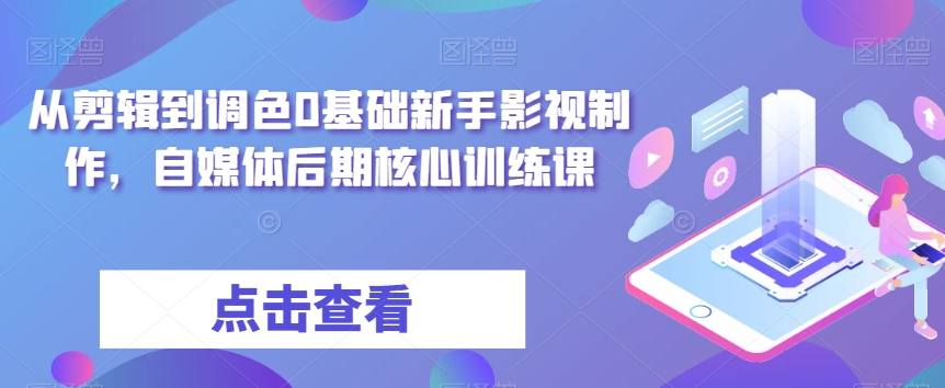 从剪辑到调色0基础新手影视制作，自媒体后期核心训练课-火山资源库