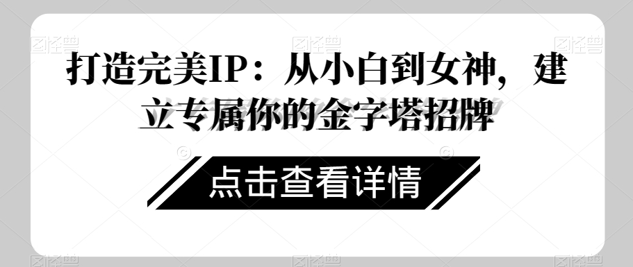 打造完美IP：从小白到女神，建立专属你的金字塔招牌-火山资源库