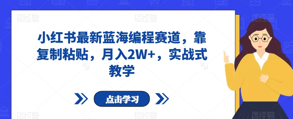 小红书最新蓝海编程赛道，靠复制粘贴，月入2W+，实战式教学【揭秘】-火山资源库
