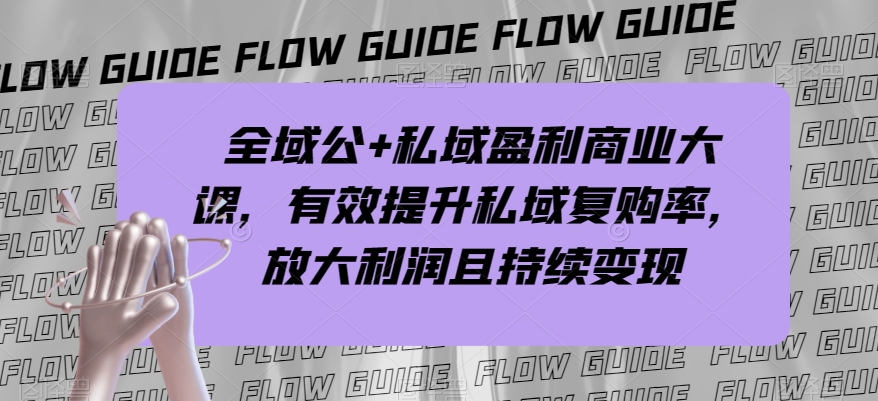 全域公+私域盈利商业大课，有效提升私域复购率，放大利润且持续变现-火山资源库