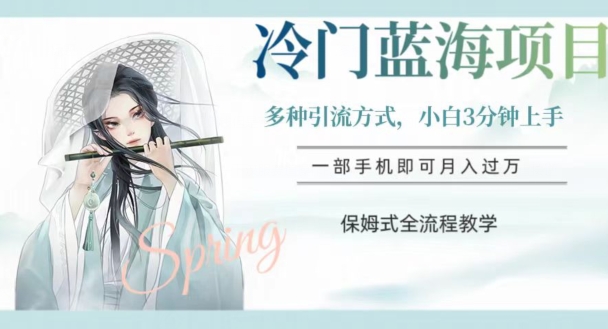 冷门蓝海项目，操作简单，小白3分钟上手，多种引流方式，保姆式全流程教学【揭秘】-火山资源库