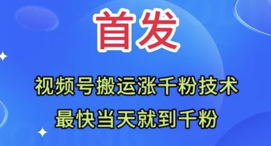 全网首发：视频号无脑搬运涨千粉技术，最快当天到千粉【揭秘】-火山资源库