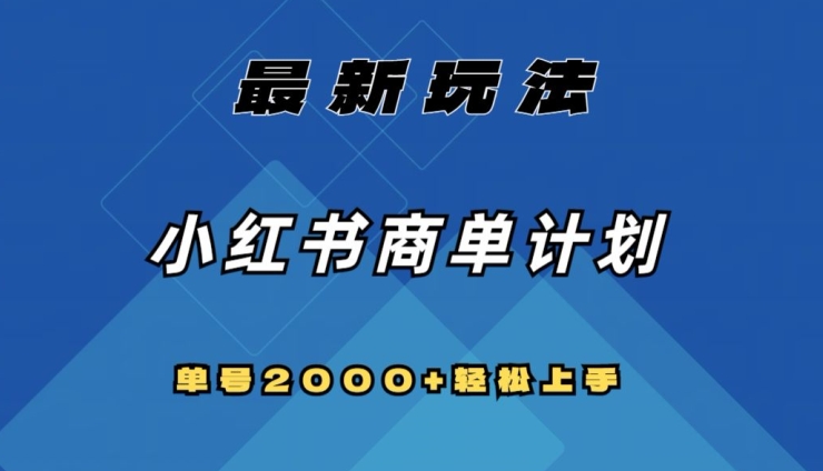 全网首发，小红书商单计划最新玩法，单号2000+可扩大可复制【揭秘】-火山资源库