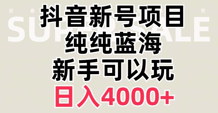 抖音蓝海赛道，必须是新账号，日入4000+【揭秘】-火山资源库