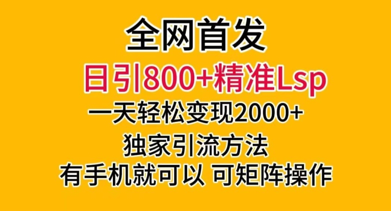 全网首发！日引800+精准老色批，一天变现2000+，独家引流方法，可矩阵操作【揭秘】-火山资源库