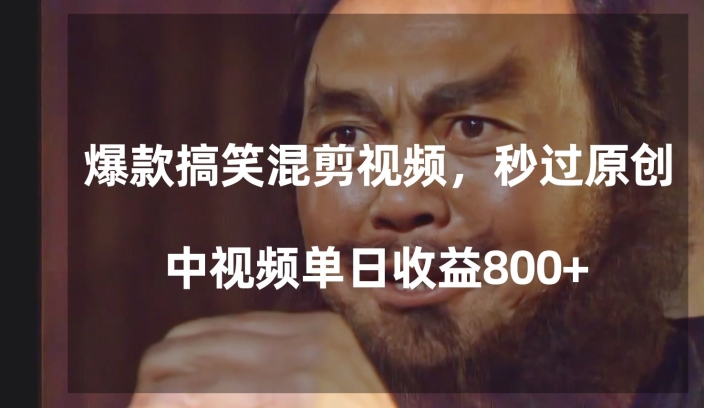 爆款搞笑混剪视频，百分百过原创，单日中视频播放收益800+【揭秘】-火山资源库