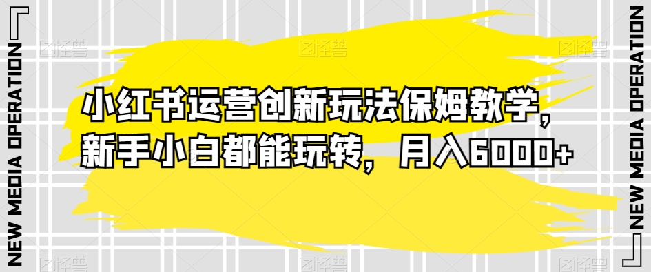 小红书运营创新玩法保姆教学，新手小白都能玩转，月入6000+【揭秘】-火山资源库