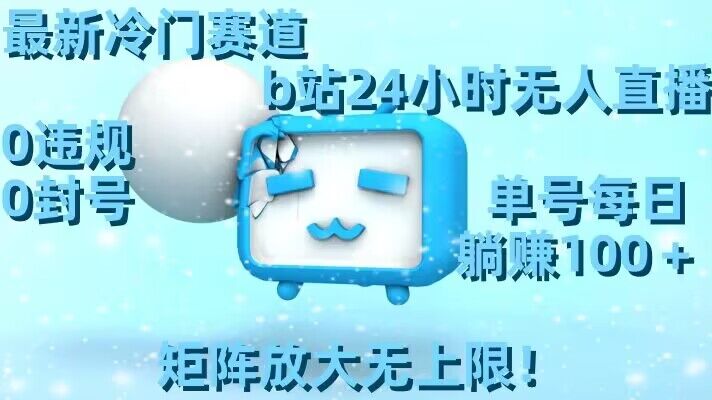 最新冷门赛道，b站24小时无人直播，0违规0封号，单号每日躺赚100＋，矩阵放大无上限【揭秘】-火山资源库