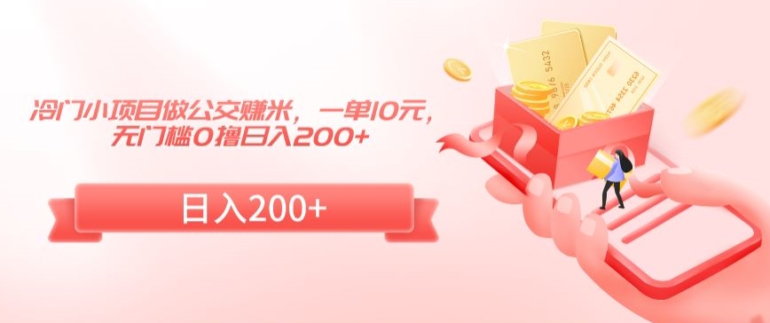 冷门小项目做公交赚米，一单10元，无门槛0撸日入200+【揭秘】-火山资源库