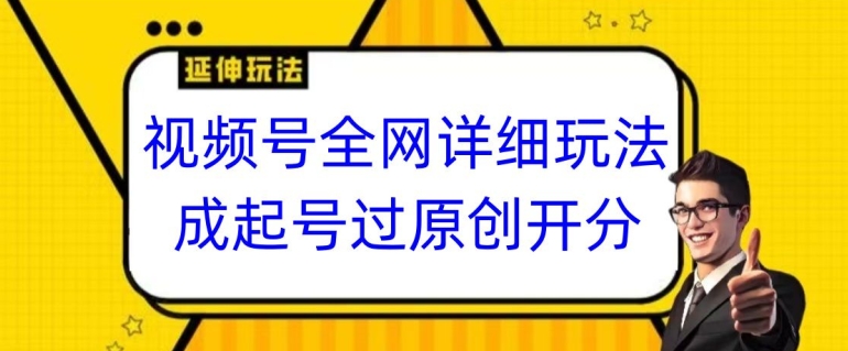 视频号全网最详细玩法，起号过原创开分成，单号日入300+【揭秘】-火山资源库