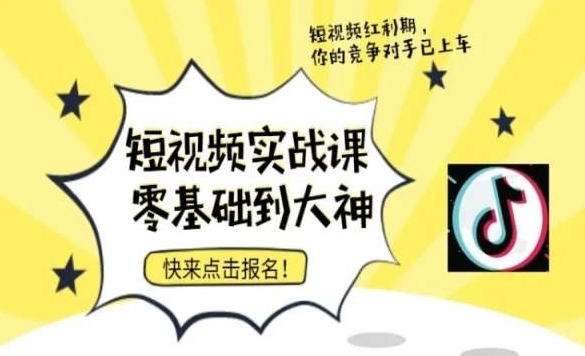 短视频零基础落地实操训练营，短视频实战课零基础到大神-火山资源库