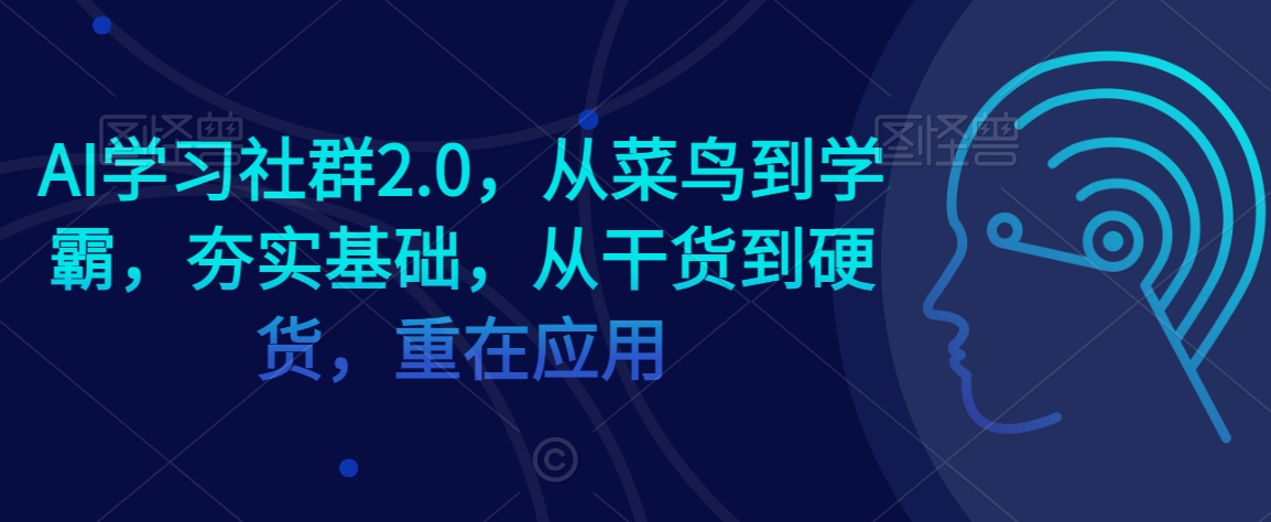 AI学习社群2.0，从菜鸟到学霸，夯实基础，从干货到硬货，重在应用-火山资源库