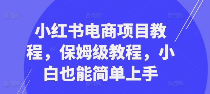 小红书电商项目教程，保姆级教程，小白也能简单上手-火山资源库