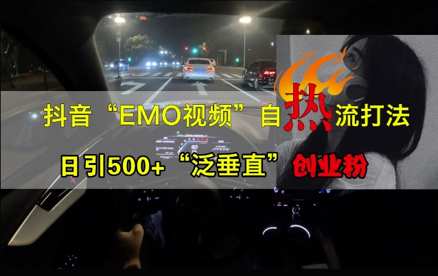 抖音EMO视频自热打法，日引500+“泛垂直”创业粉-火山资源库