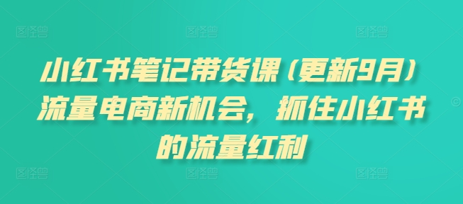 小红书笔记带货课(更新10月)流量电商新机会，抓住小红书的流量红利-火山资源库