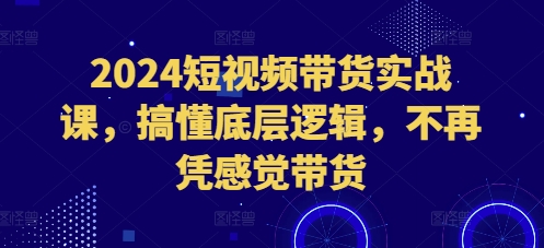2024短视频带货实战课，搞懂底层逻辑，不再凭感觉带货-火山资源库