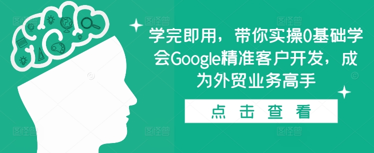 学完即用，带你实操0基础学会Google精准客户开发，成为外贸业务高手-火山资源库