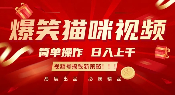 爆笑猫咪视频：简单操作，日入过K，视频号搞钱新策略【揭秘】-火山资源库