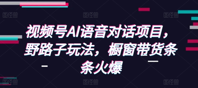 视频号AI语音对话项目，野路子玩法，橱窗带货条条火爆-火山资源库