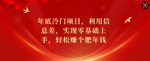 年底冷门项目，利用信息差，实现零基础上手，轻松赚个肥年钱【揭秘】-火山资源库